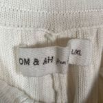 Om & Ah From The Earth Sz L / XL Ribbed Knit Lounge Pants White Wide Leg Photo 9
