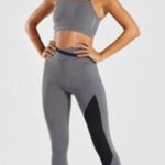 Gymshark Gray & Black Criss Cross Waist High Rise Leggings Size S Photo 0