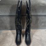 Women’s Black Western Cowgirl Boots Knee High Pointed Toe Side Zip Size 11 NEW Black Photo 2