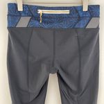 Lululemon Black Navy Blue Fa14 Quilt 23 Inspire Crop II Sashiko Workout Leggings Photo 7