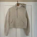 Lululemon Scuba Oversized Half-Zip Hoodie Sweatshirt in Heathered Bone Size M/L Photo 5