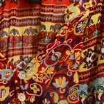 New Direction s Long Sleeve Boho Blouse Orange Blue Size XL Photo 2