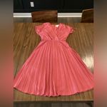 Gal Meets Glam  Angelica pleated Faux Wrap dried rose pink midi v neck dress 6 Photo 1