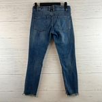 Free People Dark Wash Raw Hem Ripped Knee Skinny Jeans Size 27 Photo 1