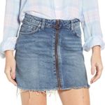 Free People  Zip it Up Denim Mini Skirt Photo 6