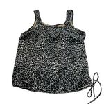Jodee Size 14 Tankini Swimsuit Top Women's Black White Abstract Print Shelf Bra Photo 0