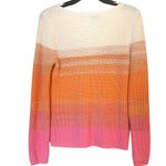 Talbots  Colorful Ombre Pink/Orange/Ivory Pullover Crewneck Cotton Blend Sweater Photo 2