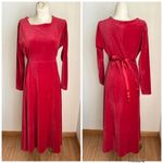 Vintage LL Bean Red Velvet Christmas Holiday Dress XS Photo 1