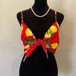Lulumari Lemon print red halter top small Photo 0