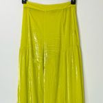 Free People  Say La Vie Lime Green Velvet Wide-Leg Pants Size 2 Photo 5