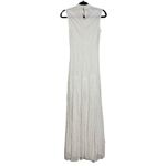 Mango MNG Lace Godet Dress Sleeveless High Neck Stretch Knit Gown White EUC 4 Photo 3
