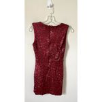 Tobi  Low Cut V-Neck Sequin Bodycon Mini Dress Ruby Red Size Small Photo 1