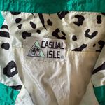 Casual Isle Vtg   Animal Print Jacket with Green Accents size M Photo 1