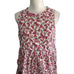 J CREW High Neck Watermelon Print Tiered Dress Size 4 Pink Photo 4