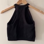 Aerie  Black Ribbed Seamless Stretchy Superchill High Neck Tank Top Photo 2