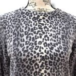Talbots Size M 100% Pure Cashmere Gray Animal Print Pullover Sweater Photo 2