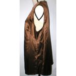 Womens New Ralph Lauren NWT 14W 14 W Silk Suede Dark Chocolate Brown Blouse Key Photo 5