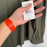 Free People boho chic Shimmy Shake long sleeve open back Top Army Green π Photo 6