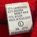 Valerie Stevens Vintage Cardigan Large Red Angora Lambswool Grandpa Sweater 90s Photo 6