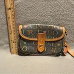 Dooney & Bourke  Signature Wristlet Clutch Bag Canvas Leather Trim Snap Photo 2