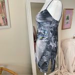 Miaou Anya Mini Dress in Newspaper Print Size Small Gray Photo 4