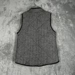 Merokeety Jacket Womens Small Black White Herringbone Vest Casual Neutral Preppy Photo 2