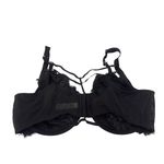 Cacique Black Metallic Gothic Lace Unlined Balconette Bra Strappy Detail 44DDD Photo 1