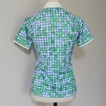 Pro Tour Short Sleeve Gingham Floral Golf Polo Size Small Green Photo 4
