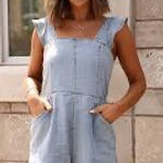 Lime Lush Denim romper Photo 0