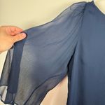 Alice + Olivia  Navy Odette Flutter Sleeve Dress Photo 5