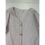 Paper Crane Paper‎ Crane Womens Button Down Tie Front Top Long Sleeve Waffle Knit Large Photo 3