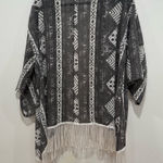 Hollister Boho Tassel Sheer Black & White Kimono Size ONE SIZE Photo 0