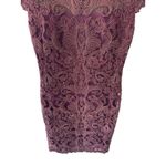 Tadashi Shoji Tadashi‎ Shoji Embroidered Illusion Yoke Lace Sheath Dress Blackberry Size 2 Photo 5