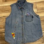 Disney Vintage Pooh & Eeyore Denim Vest M/L Photo 0