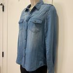 joe's jeans  The Shirt Chambray Shirt XS Blue Snap Front Long Sleeve Western Boho Photo 6