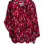 New Sleep Sense PJ Top red dog print flannel soft womens M NWT dalmatian poodle Size M Photo 0