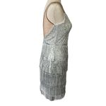 SheIn Sleeveless Bodycon Dress Sheer Mesh Shiny Sequins Party Dress with Fringe Photo 9