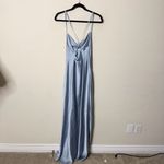 Show Me Your Mumu Tuscany Maxi Slip Dress in Steel Blue Luxe Satin Womens Size S Photo 4