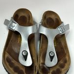 Birkenstock Gizeh Birko-Flor - Silver Metallic Sandals 38 Photo 2