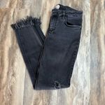 Free People  Black Fringe Distressed Raw Hem Skinny Jeans W27 Photo 0