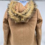 J.Crew Italian Stadium Cloth Nello Cori Tan Coat with Faux Fur Trim-Size 00 Photo 5