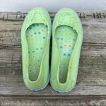 Keds  bright green twill canvas fray toe slide on shoes Photo 6