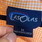 Las Olas Vintage  Orange Butterfly Appliqué Button Down Size M Photo 3