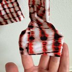 St. John Red Tie Dye Nuda Long Sleeve Mock Neck Top Women’s XS Photo 7