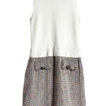 Ted Baker Mayumid Mixed Media Tweed Mock Neck Tank Mini Dress Size 6 Photo 5