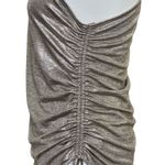 Maison d’ Amelie Women’s Top One Shoulder Ruched Side Metallic Size M Gold Size M Photo 10