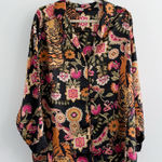 Free People  Dreamy Days Satin Pajama Shirt Medium Photo 0