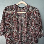 Forever 21  Women’s Boho Kimono Cardigan Sheer Open Front Paisley Print Size S Photo 3