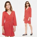 BODEN Scarlett Jersey Tunic Dress Red Pop Star 3/4 Sleeve US Size 12 Photo 1
