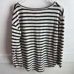 Lou & grey  White & Black Striped V-Neck Long Sleeve Shirt Photo 1